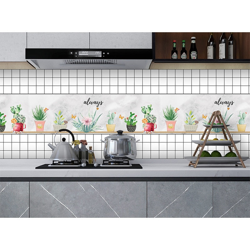 Kitchen Stickers Oil-proof Waterproof Vinyl Self-Adhesive Stove Cabinet Foil Marble Wallpaper DIY Bathroom Wall Sticker Decor