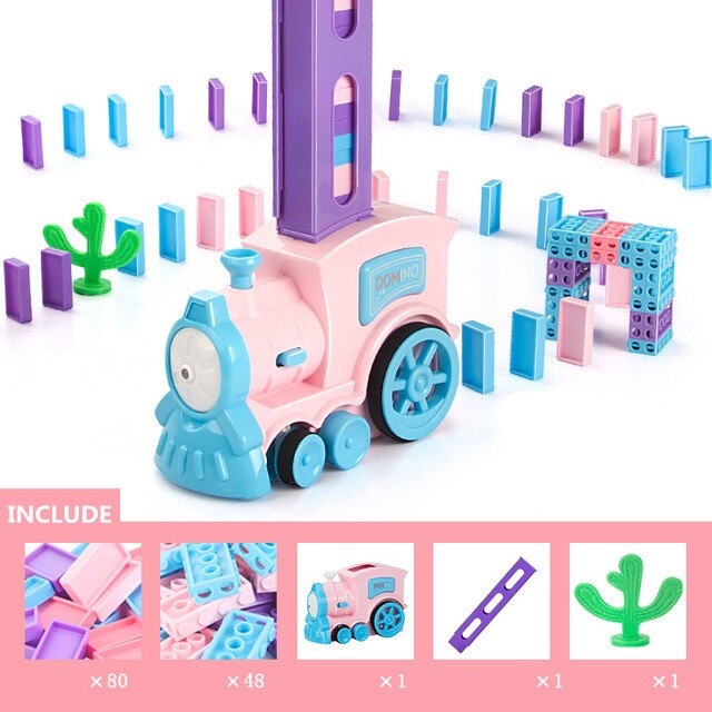 2020 Dominos Car Electric Model Juguetes Vehicle Educational Home Toys Blocks Train Domino Game for Children Boy Girl