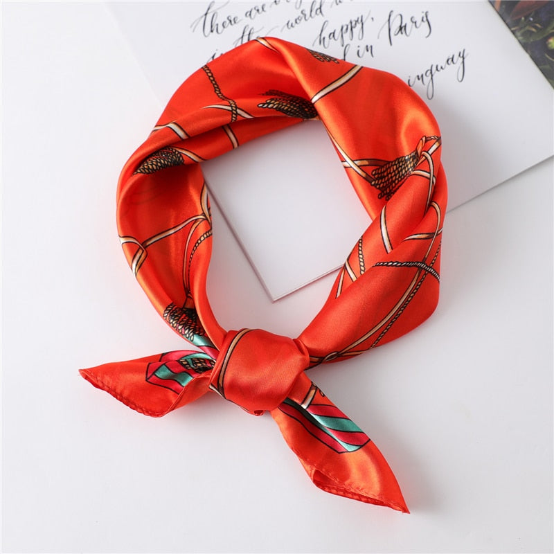 Women Square Silk Scarf Chiffon Satin Lady Hair Neck Foulard  Scarves Shawl Wrap Female Bandana Head Kerchief Hijab Headband