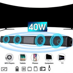 Sound Bar Speaker Bluetooth 3.0 Wireless Music Speaker EDR Home Theater Audio With Aux TF Card Microphone Stereo Speaker