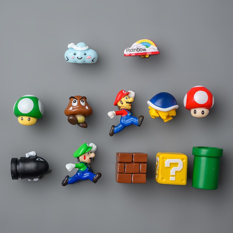 3D Mario Fridge Magnets for Kids Resin Cute & Fun Decorative Refrigerator Locker Magnets Kitchen Home Decoration