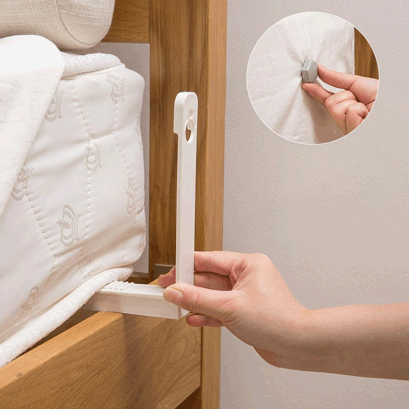 4pcs/set Bed Sheet Grippers Non-slip Duvet Quilt Bed Cover Clips for Keeping Bedsheet Place Mattress Holder Fasteners invisible