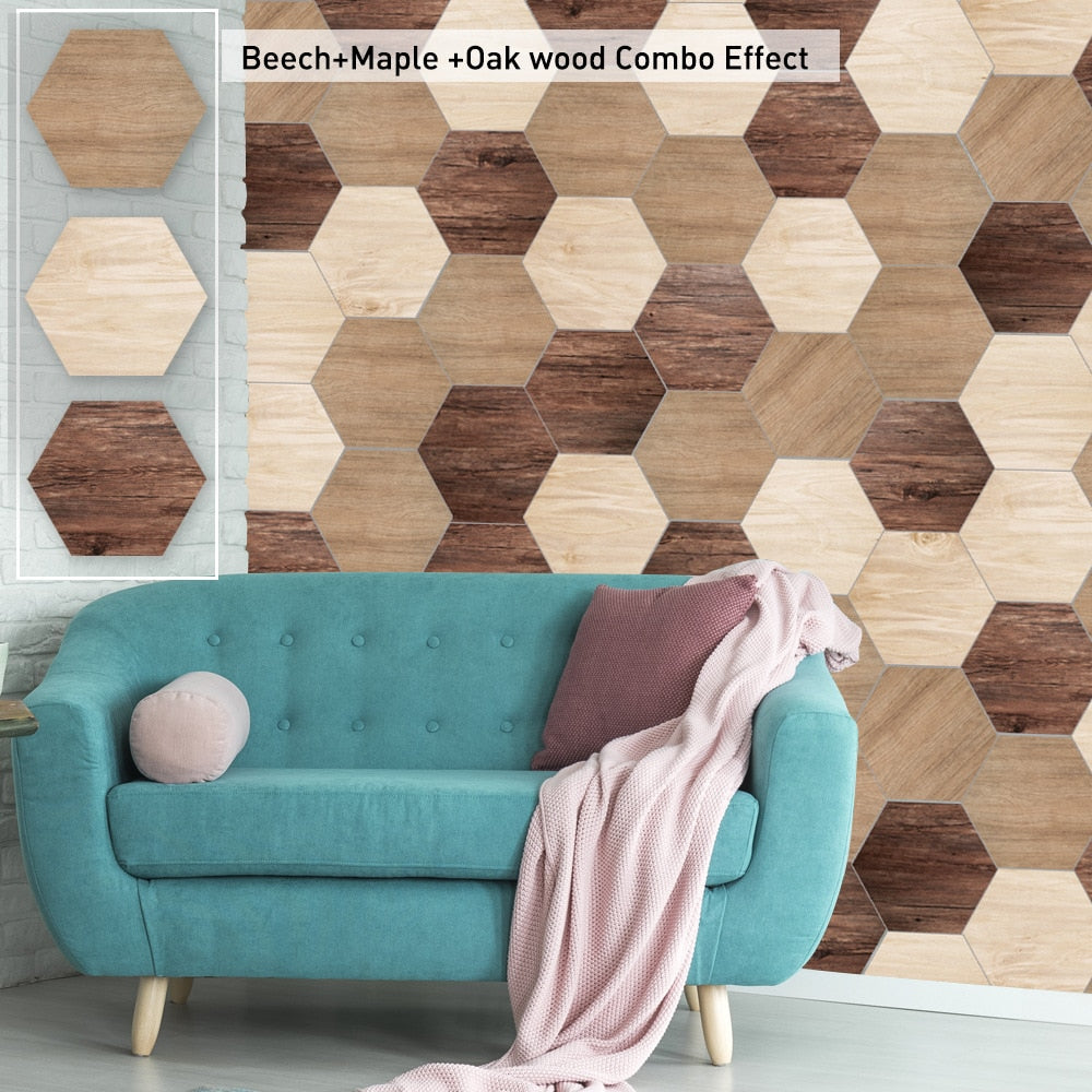 Funlife Wood Grain Self Adhesive Floor Tile Sticker Waterproof,Non-Slip PVC Vinyl Flooring Film For Bathroom Toliet Shower Decor