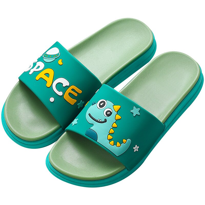 Cute Cartoon Dinosaur Designer House Women Slippers Summer Bathroom Non-slip PVC Slides Couples Shoes Indoor Girls Slippers