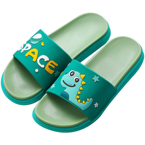 Cute Cartoon Dinosaur Designer House Women Slippers Summer Bathroom Non-slip PVC Slides Couples Shoes Indoor Girls Slippers