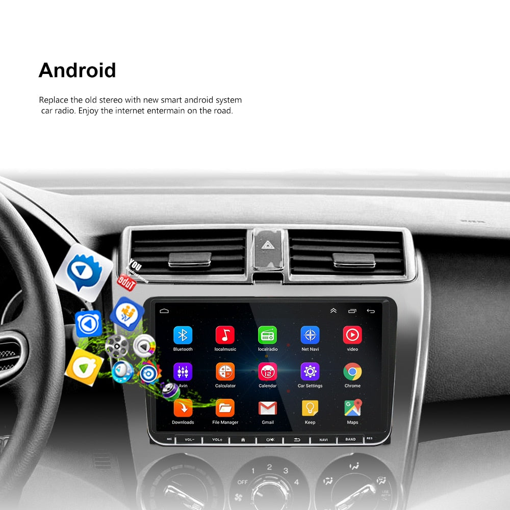 Podofo Android 8.1 Car Radio Stereo 9'' Multimedia Player Autoradio Mirror Link for VW Passat Golf MK5 MK6 Jetta Touran Seat