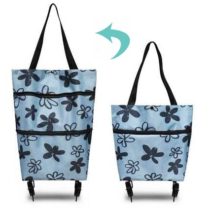 Portable Women Shopping Bag Folding Grocery Shopping Wheel Bag Small Pull Cart Buy Vegetables Food Storage Bag Organizer Tug Bag