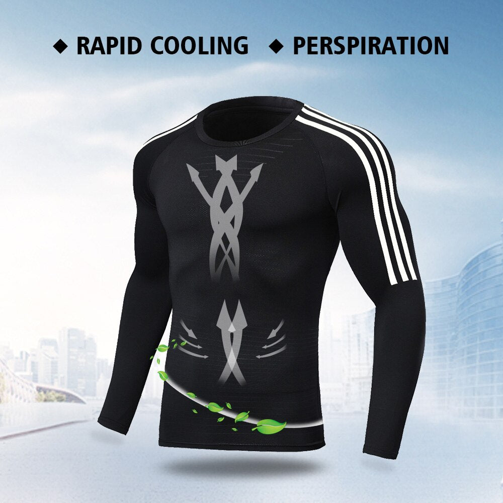 Men Quick-drying Compression Training Tracksuit Warm Gym Sport Suit Jogging For Homme Man Running Tight Fitness Workout Clothes
