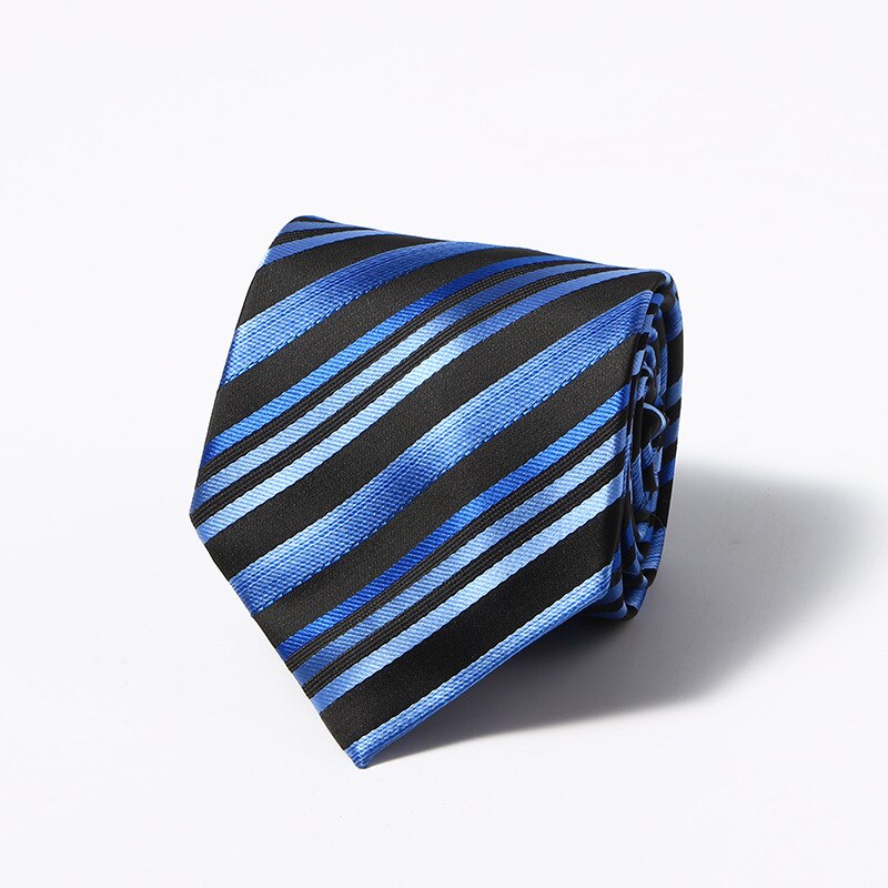 Luxury Fashion Striped Plaid Men's Tie Red Blue Grey Classic Neck Ties Leisure Business Wedding High Quality 8cm Silk Necktie