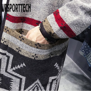 Long Trench Coat Men Slim Fit Casual Printed Jackets And Coats Stand Collar Cardigan Trench Coat Men