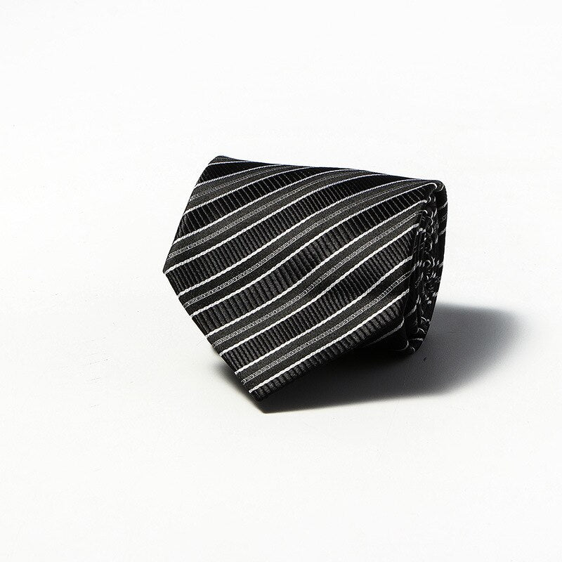 Luxury Fashion Striped Plaid Men's Tie Red Blue Grey Classic Neck Ties Leisure Business Wedding High Quality 8cm Silk Necktie