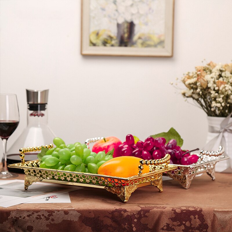 IMUWEN Storage Tray Fruit Plate Jewelry Display Metal Cake Stand Supplies Wedding Plates Party Tableware Home Table Decor