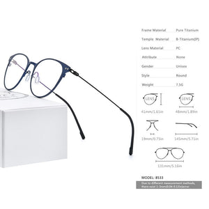FONEX Pure Titanium Glasses Frame Women Vintage Round Myopia Optical Prescription Eyeglass Frame Men 2020 Screwless Eyewear 8533