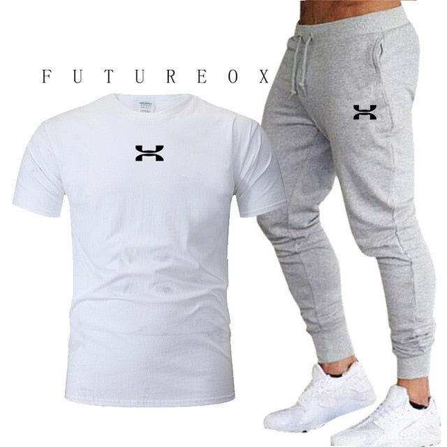 Pants Men Sweatpants+men running t-shirts men sets jogging Sportswear men Pants Gym Fitness Sportswear Tracksuit Training Pants