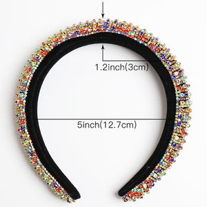 CN Baroque Full Crystal Hair Bands For Women Luxury Padded Diamond Headband Hair Hoop Christmas Gifts Christmas Hair Accessories