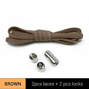 Third Version Elastic No Tie Shoelaces Metal Lock Shoe Laces For Kids Adult Sneakers Quick Shoelaces Semicircle Shoestrings F089