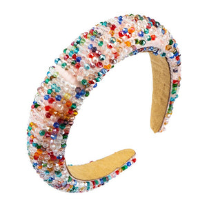 CN Baroque Full Crystal Hair Bands For Women Luxury Padded Diamond Headband Hair Hoop Christmas Gifts Christmas Hair Accessories