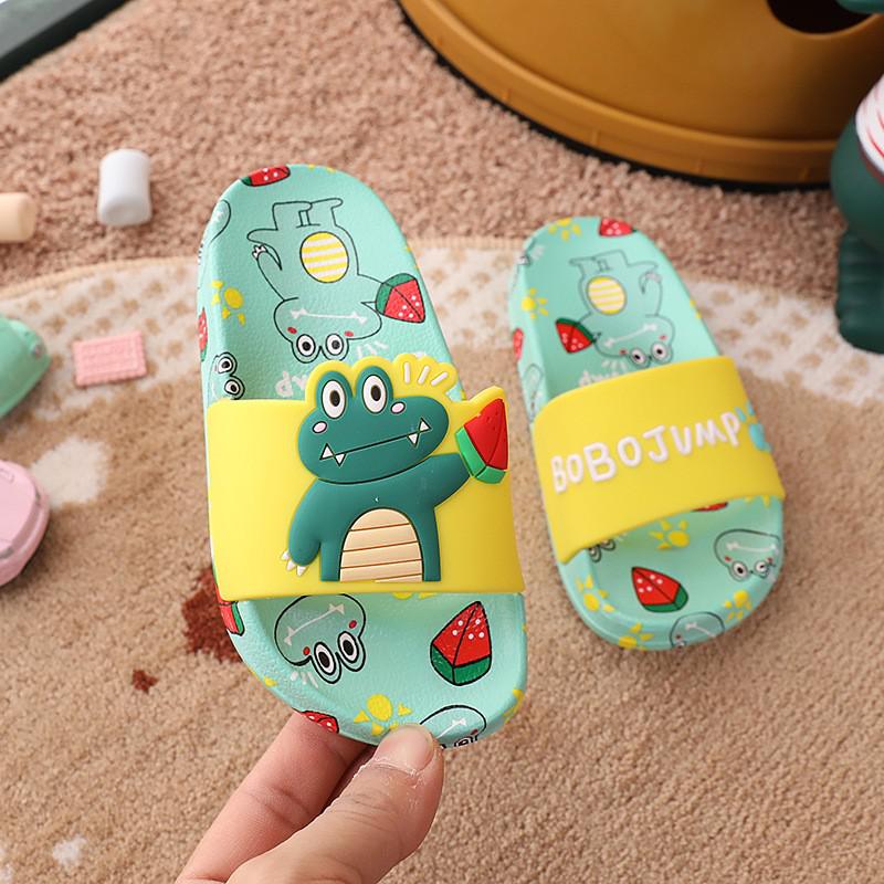 Kids Slippers For Boy Girl Slippers Pvc Soft Bottom Non-slip Beach Sandals Children Summer Lovely Kids Home Bathroom Flip Flops
