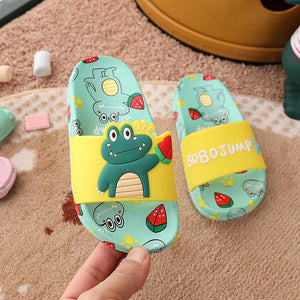 Kids Slippers For Boy Girl Slippers Pvc Soft Bottom Non-slip Beach Sandals Children Summer Lovely Kids Home Bathroom Flip Flops