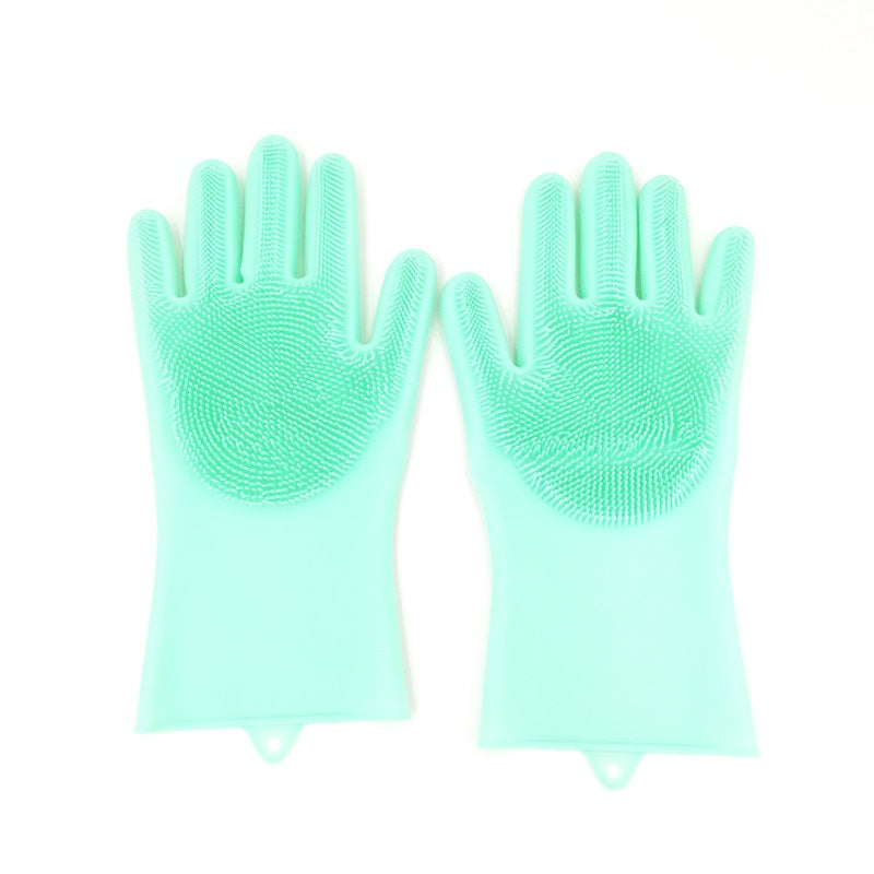 1 paire de gants de nettoyage de vaisselle magique en caoutchouc de Silicone gant de lavage de vaisselle pour ménage épurateur cuisine outil propre gommage