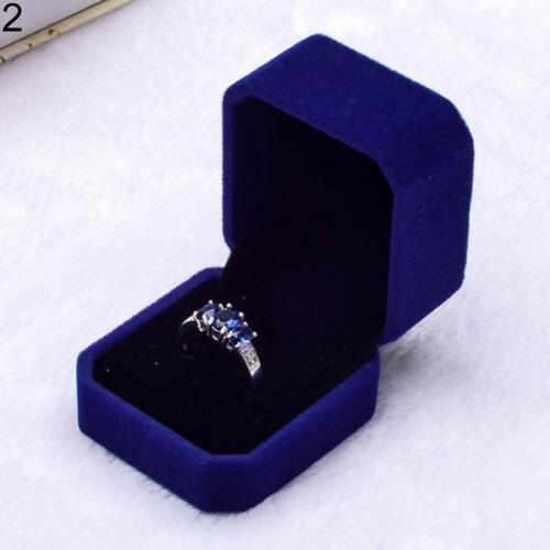 Hot Sale Blue Black Velvet Engagement Wedding Stud Earring Ring Pendant Jewelry Package Display Box Organizer Storage Gift Case