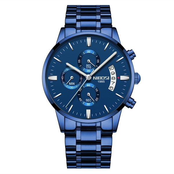 NIBOSI 2020 Mens Watches Top Brand Luxury Men Blue Watch Military Sport Wristwatch Quartz Watch erkek saat Relogio Masculino
