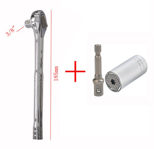 Universal Sleeve Adaptive Wrench, All-Fitting Multi Drill Attachment Universal Socket,3/8 Inch Drive Wrench Repair Tools