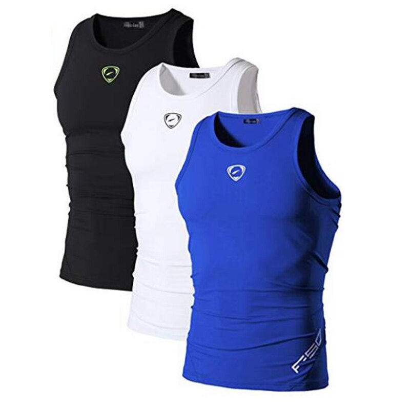 Jeansian 3 Pack Sport débardeur hauts hauts chemises sans manches en cours d'exécution Grym entraînement Fitness Compression mince LSL3306