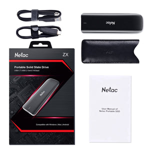 Netac Portable SSD 1TB External SSD 500GB 250GB 980MB/S Solid State Drives SSD Hard Drive HDD Type C USB 3.1 Gen2 for PC Laptop