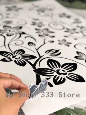 Décalcomettes murales d'art tendance | Autocollants muraux/Stickers muraux en fleurs romantiques de mode pour décoration de maison, papier peint 3D, livraison gratuite, diy bricolage