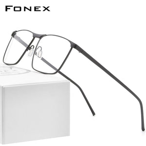 FONEX Pure Titanium Glasses Frame Men 2020 Prescription Eye Glasses for Men Square Eyeglasses Myopia Optical Frame Eyewear 8526