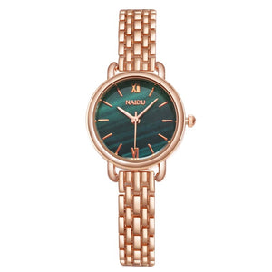 Emerald Printed Women Dress Watch Women's Top Fashion Luxury Brand Crystal Quartz Watches Ladies Gold Stainless Steel Clock
