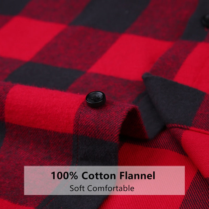 Men Flannel Plaid Shirt 100% Cotton 2020 Spring Autumn Casual Long Sleeve Shirt Soft Comfort Slim Fit Styles Brand Man Plus Size