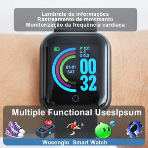 Y68 Sports Smart Watch Life Waterproof Watch Blood Pressure Heart Rate Monitor Soft Silicone 1.3 Inch Smart Bracelet Smartwatch