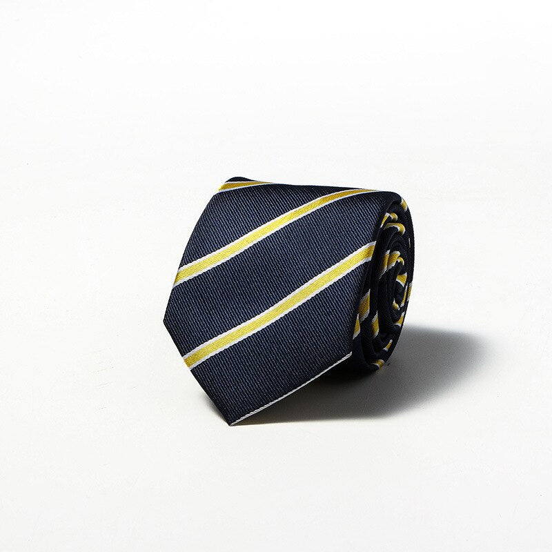 Luxury Fashion Striped Plaid Men's Tie Red Blue Grey Classic Neck Ties Leisure Business Wedding High Quality 8cm Silk Necktie
