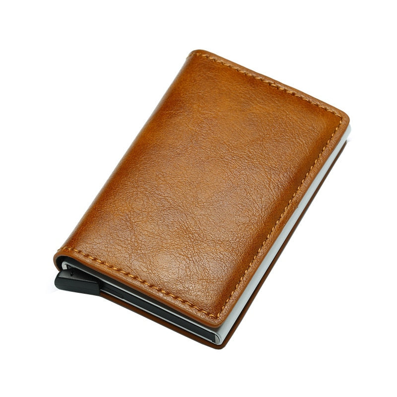 DIENQI Carbon Fiber Card Holder Wallets Men Brand Rfid Black Magic Trifold Leather Slim Mini Wallet Small Money Bag Male Purses