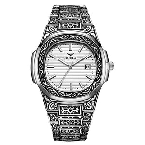 Mode montre à quartz hommes marque ONOLA luxe rétro or acier inoxydable montre hommes or hommes montre reloj hombre