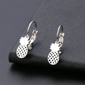 Fashion Earring World Map/Pineapple/Love Heart/Star Small Geometric Gift For Women Party Alentine's Day Stainless Steel Jewelry
