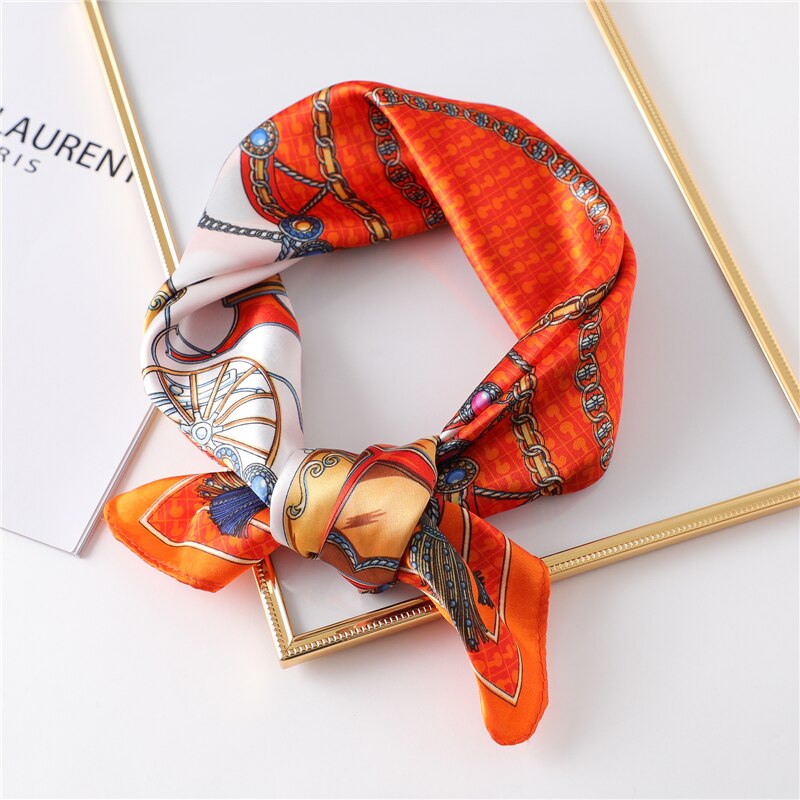 Women Square Silk Scarf Chiffon Satin Lady Hair Neck Foulard  Scarves Shawl Wrap Female Bandana Head Kerchief Hijab Headband