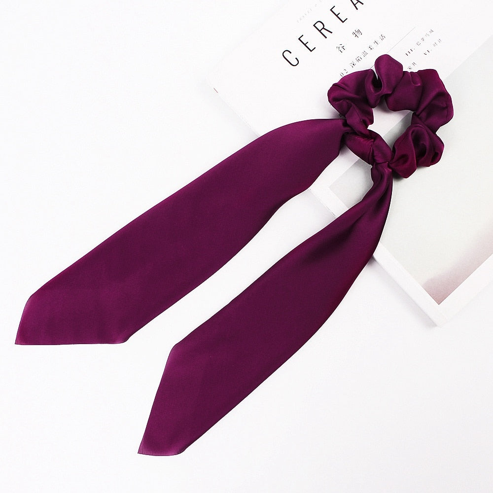 Floral Satin Scrunchies Women Elastic Hair Bands Ties Scarf Woman Scrunchy Hairbands Turban Head Wrap Hair Accessories Headwear