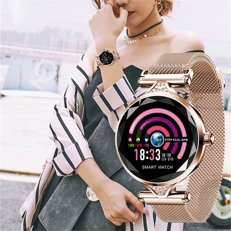 Lady Smart Watches Fashion Women Watch Heart Rate Monitor Fitness Tracker Women Smartwatch Bluetooth Waterproof Smart Bracelet