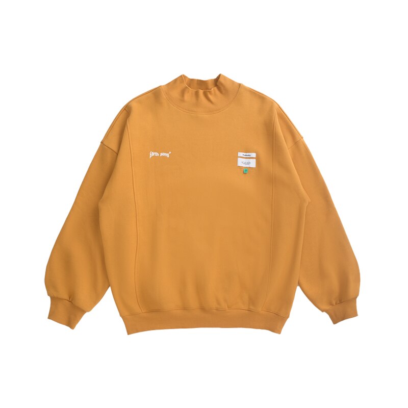 INFLATION Men Thick Fleece Sweatshir Streetwear толстовка 2020 Winter Letter Printing High Collar Loose Sweatshirt Men 1345W