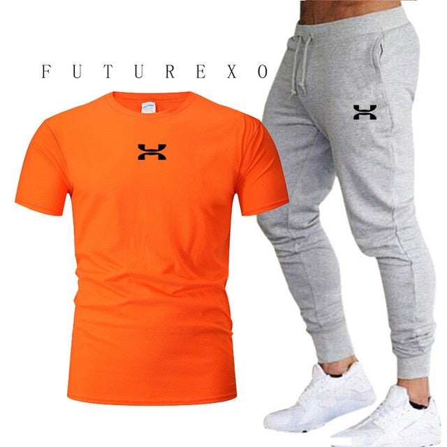 Pants Men Sweatpants+men running t-shirts men sets jogging Sportswear men Pants Gym Fitness Sportswear Tracksuit Training Pants