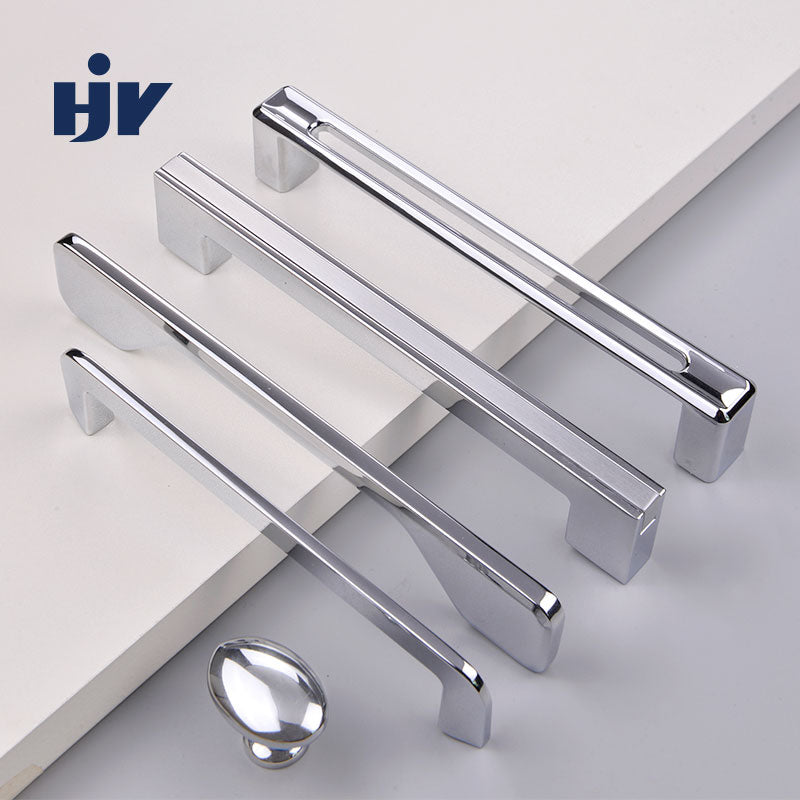 Furniture Handles Chrome Kitchen Cabinet handles Knobs Cupboard Wardrobe Pulls Modern Funiture Door Handles Drawer Button Handle