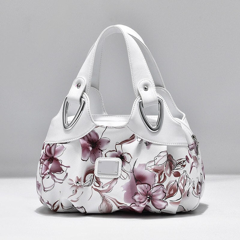 Luxury Flower Design Top-handle Ladies Handbag Women Shoulder Bags PU Leather Messenger Purse Bag Female Tote sac a main