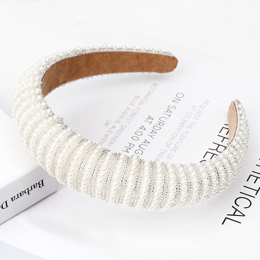 CN Baroque Full Crystal Hair Bands For Women Luxury Padded Diamond Headband Hair Hoop Christmas Gifts Christmas Hair Accessories