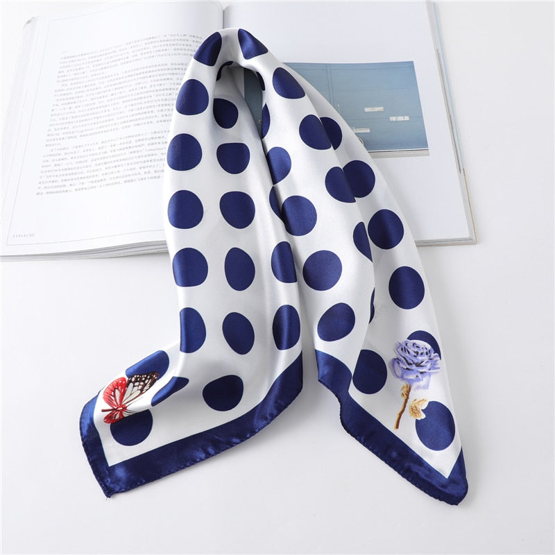 Women Square Silk Scarf Chiffon Satin Lady Hair Neck Foulard  Scarves Shawl Wrap Female Bandana Head Kerchief Hijab Headband