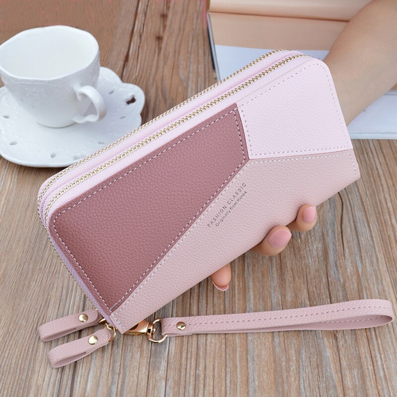 Leather Wallets Women Long Zipper