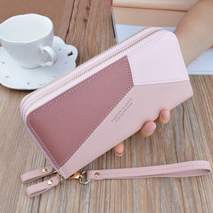 Leather Wallets Women Long Zipper