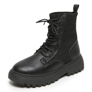 PU Platform Shoes Woman Snow Boots Ladies Booties Woman 2020 Women's Ankle Boots Short Plush Female Shoes For Women's Heel Boot
